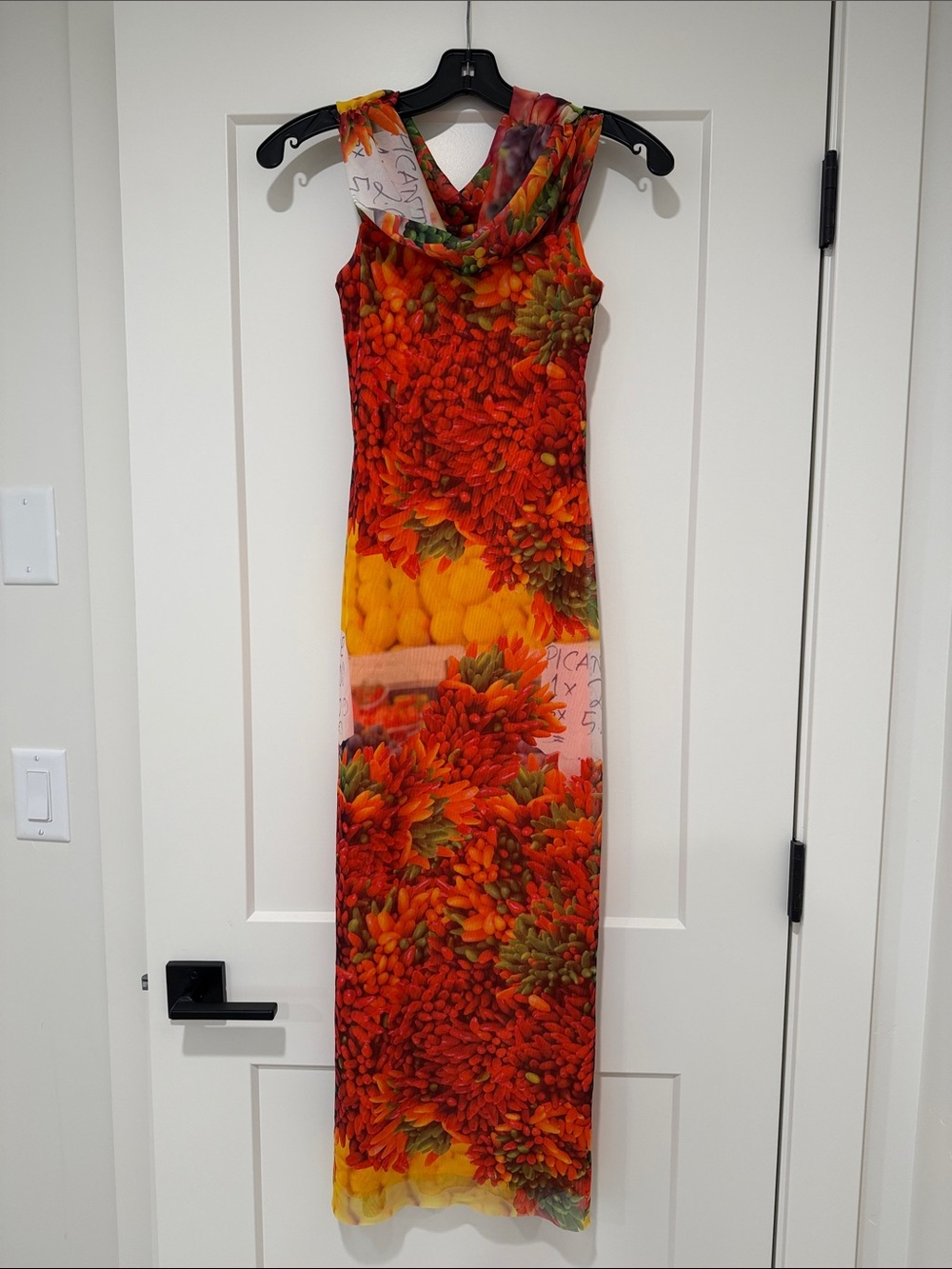 Zara Sleeveless Orange Floral Maxi Dress